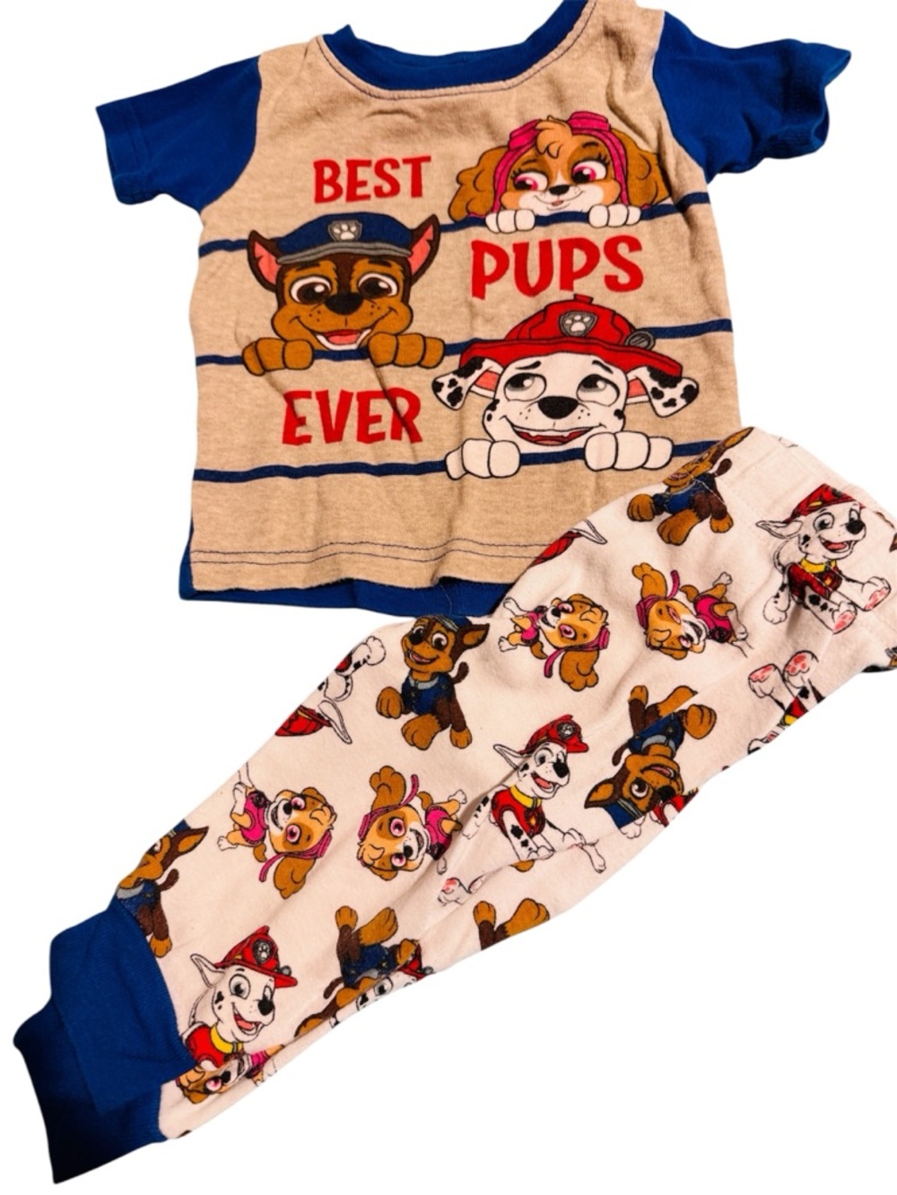 Paw Patrol "Best Pups Ever" Pajama Set - Blue & Tan size 12 months